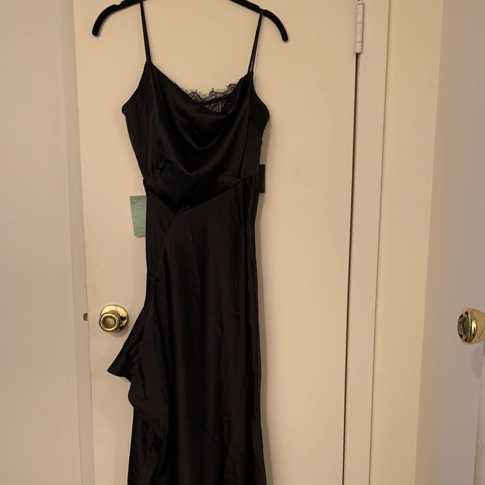 Black silk gown